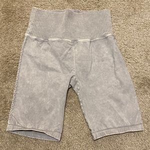 Free People gray/lavender biker shorts